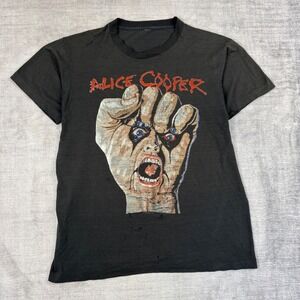 Alice Cooper Shirt Mens Large Black Vintage 1987 Raise Your Fist And Yell Tour